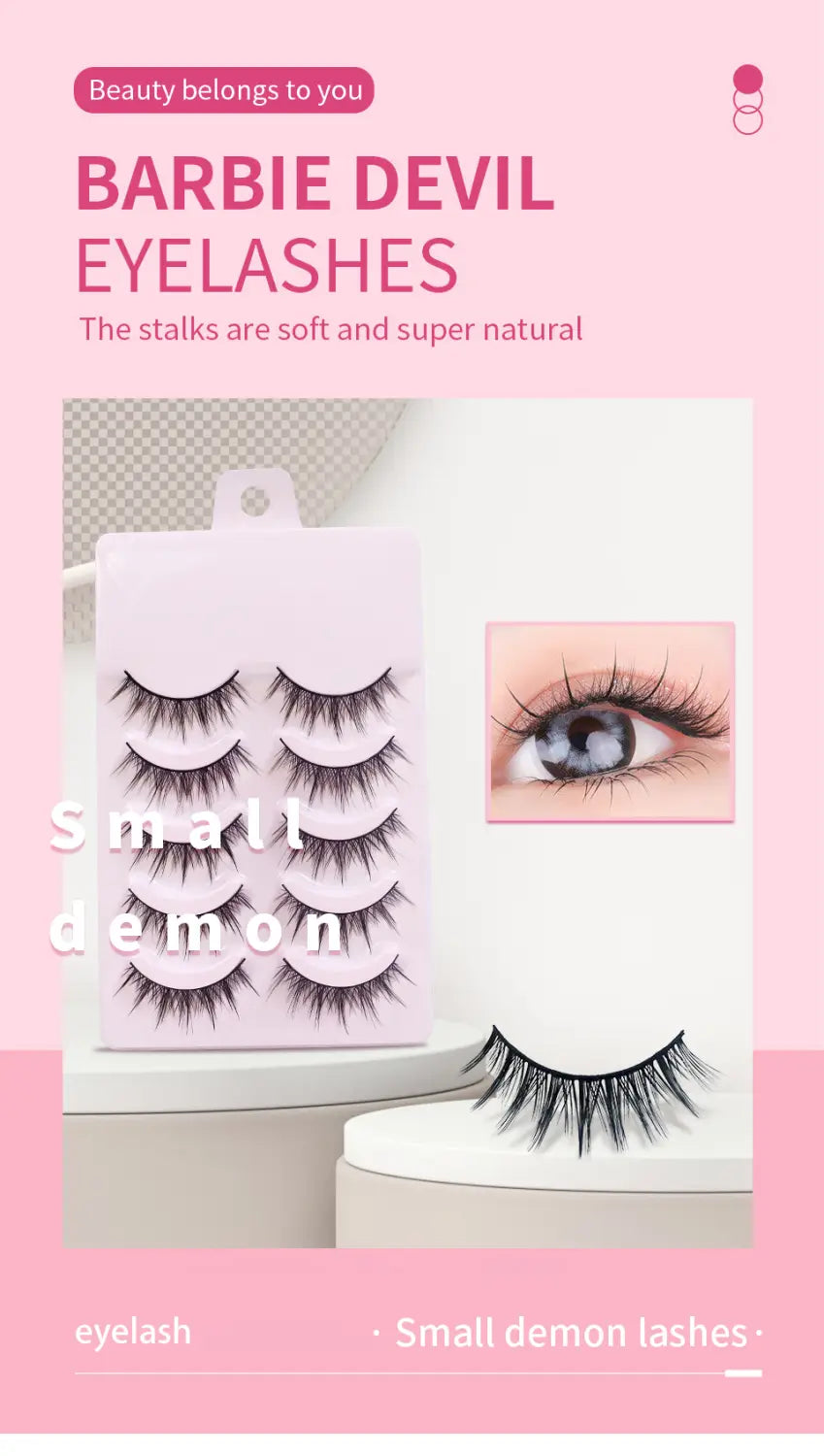 Faux Cils Style Manga Naturel - Barbie Beauty Parlants