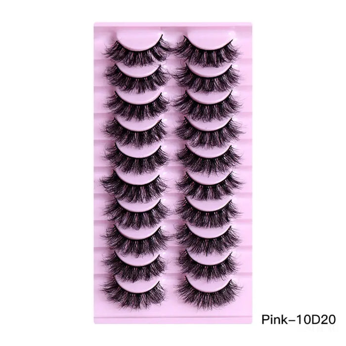 10 paires De Naturel Épais Bouclés Cils - 10D20 - Faux cils