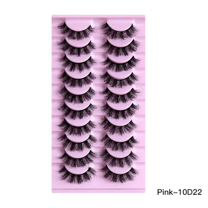 10 paires De Naturel Épais Bouclés Cils - 10D22 - Faux cils