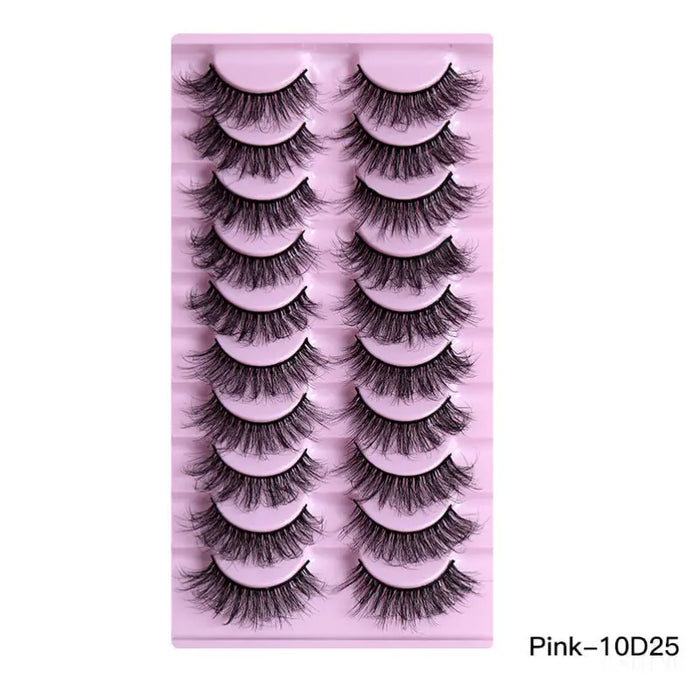 10 paires De Naturel Épais Bouclés Cils - 10D25 - Faux cils