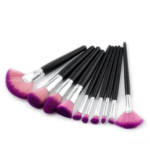 10 Pinceaux de Maquillage Beauté - Violet - Accessoires