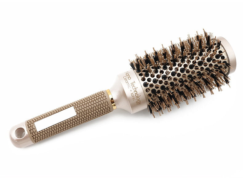 Brosse cheveux nano avec plaque en céramique uniforme