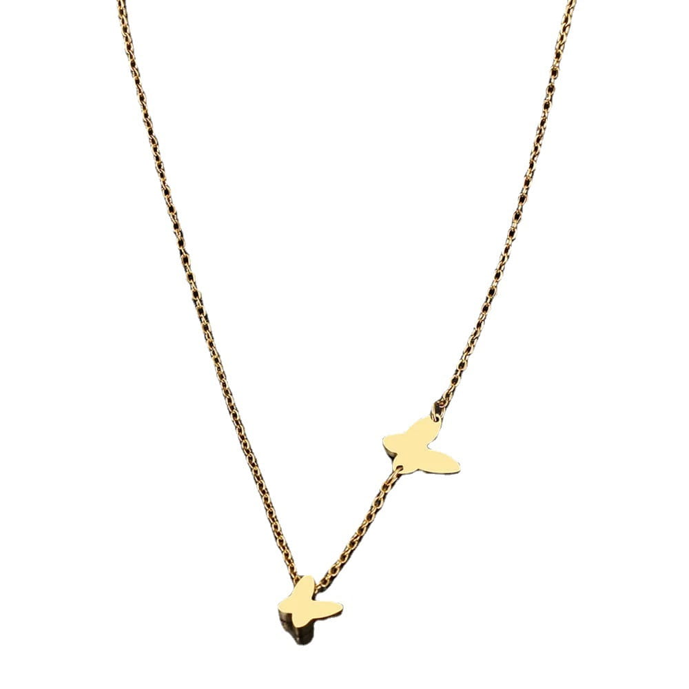 Collier en Acier Inoxydable avec Pendentif Papillon