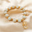 18K Cuivre Or-plaqué Perle Calcédoine Bracelet - Blanc