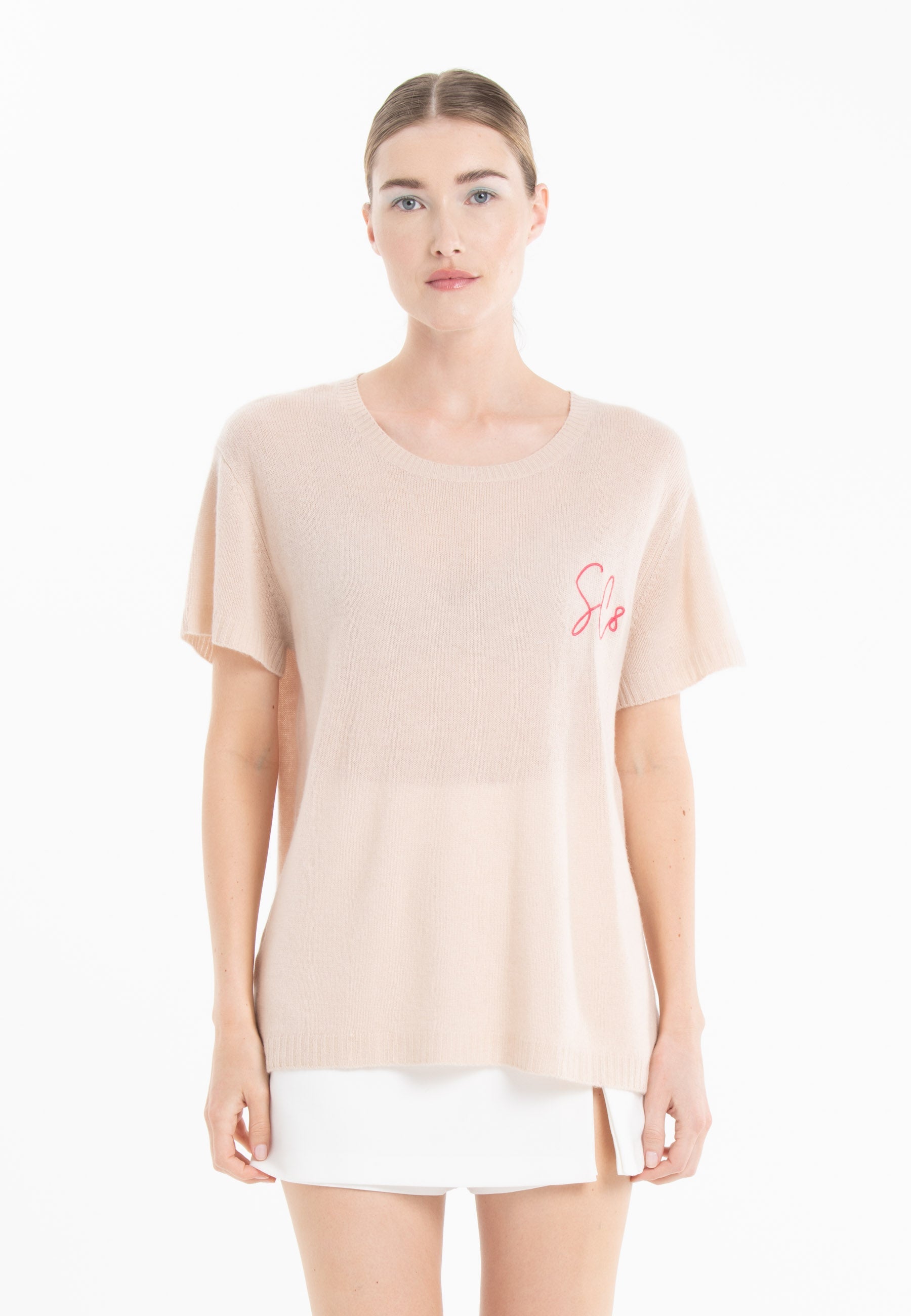 T-shirt col rond en cachemire skin imprimé femme - KELLY 12-0