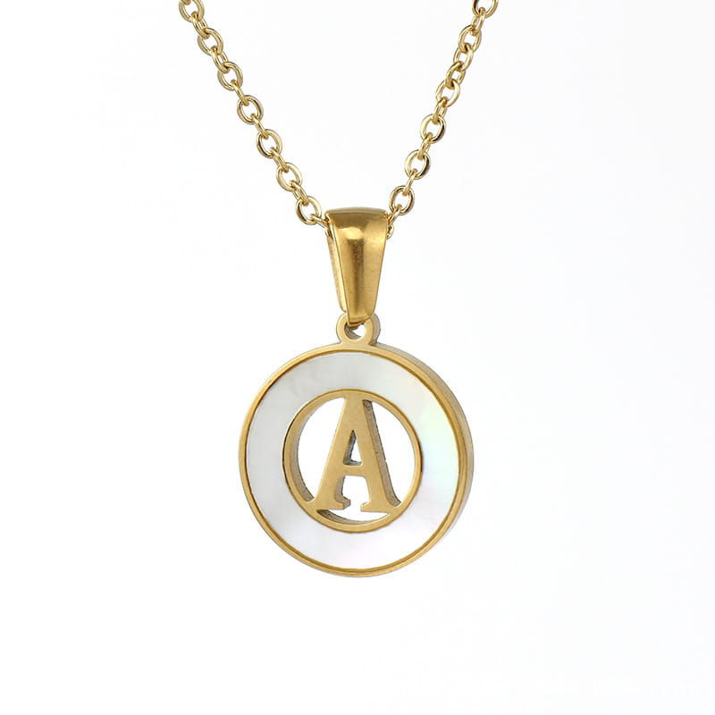 Collier Lettre Acier Inoxydable Chaîne Incluse