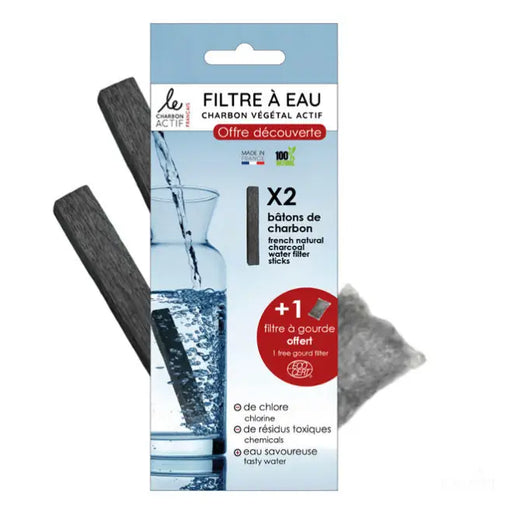 2 bâtons de charbon filtre à eau + filtre à gourde OFFERT-1