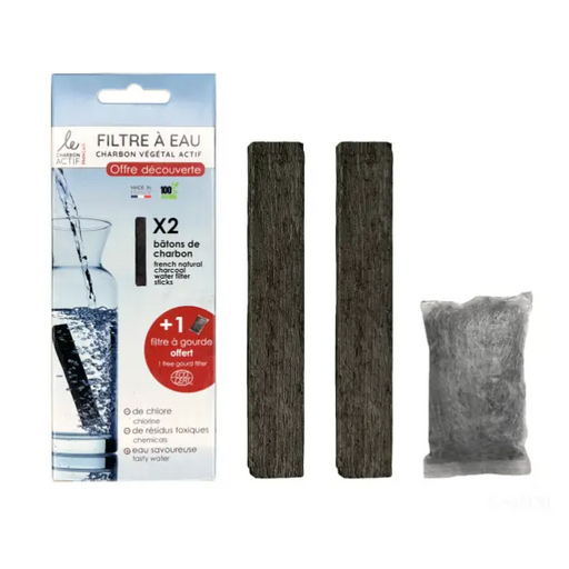 2 bâtons de charbon filtre à eau + filtre à gourde OFFERT-0