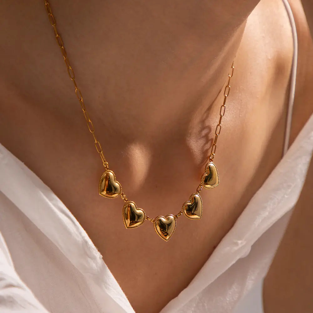 Collier coeur en acier inoxydable