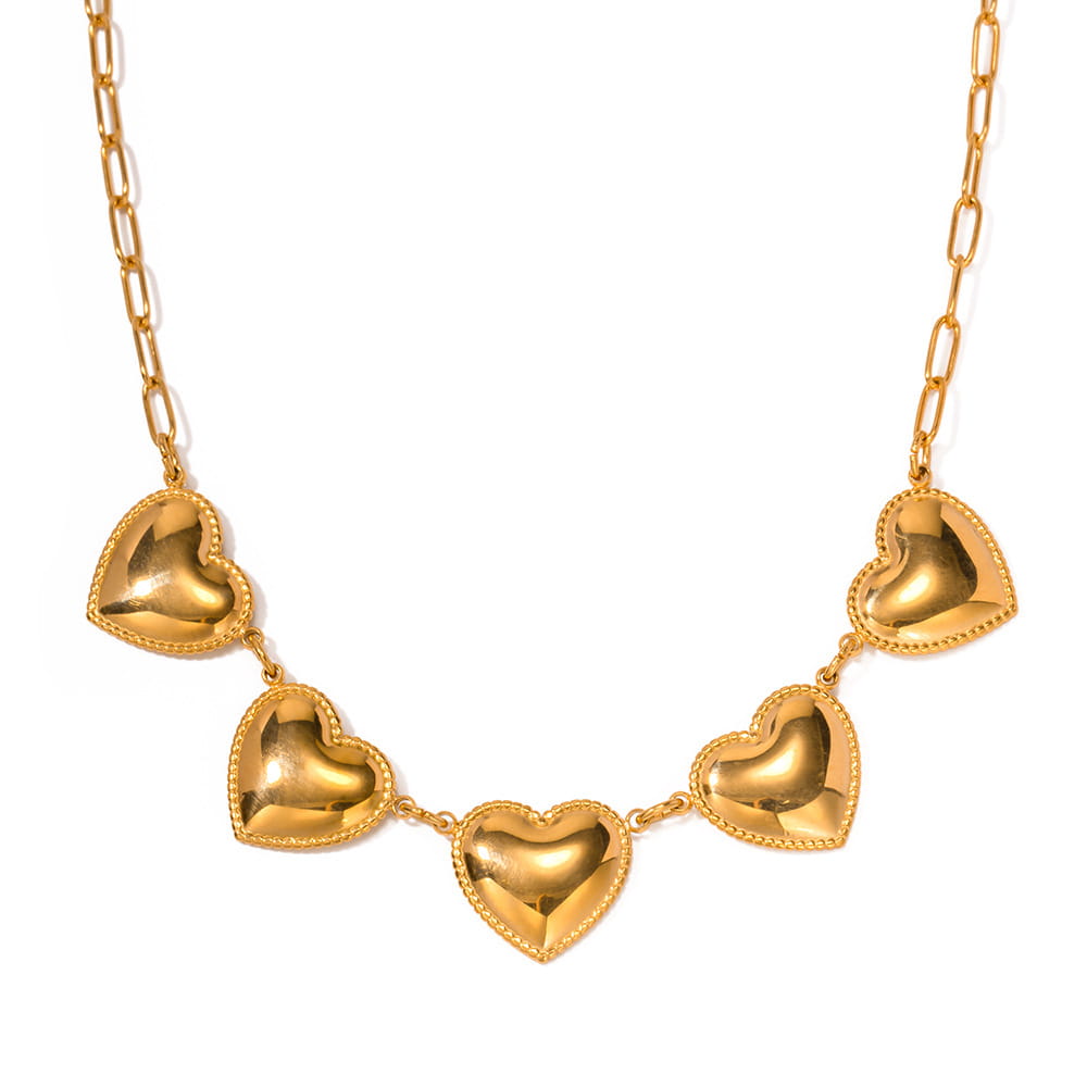 Collier coeur en acier inoxydable