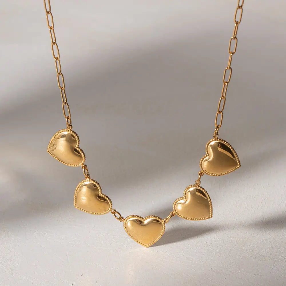 Collier coeur en acier inoxydable