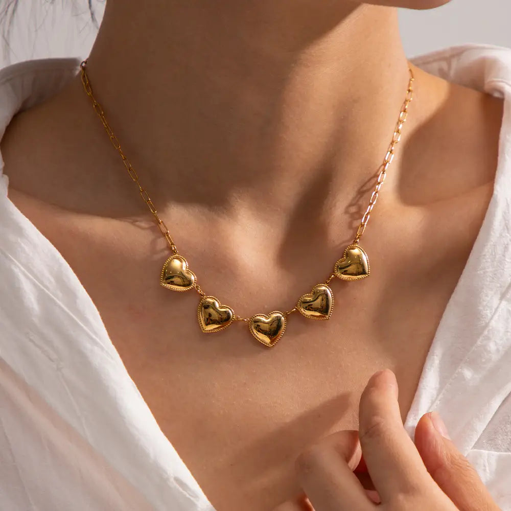 Collier coeur en acier inoxydable