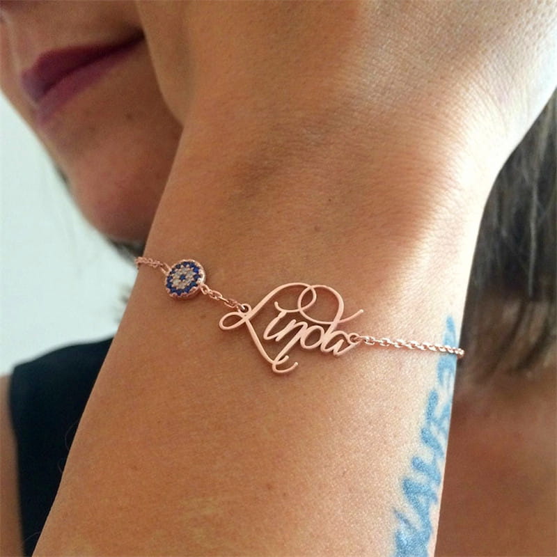 Bracelet en Acier Inoxydable - Style Lettres/Mots