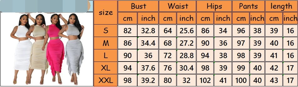 Ensemble Jupe 2 pièces Tailles S-2XL