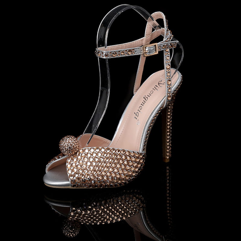 Chaussures à Talons Hauts Avec Paillettes et Strass Style