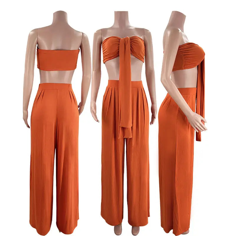 Ensemble Deux Pièces Femme - Jaune Orange Violet Noir