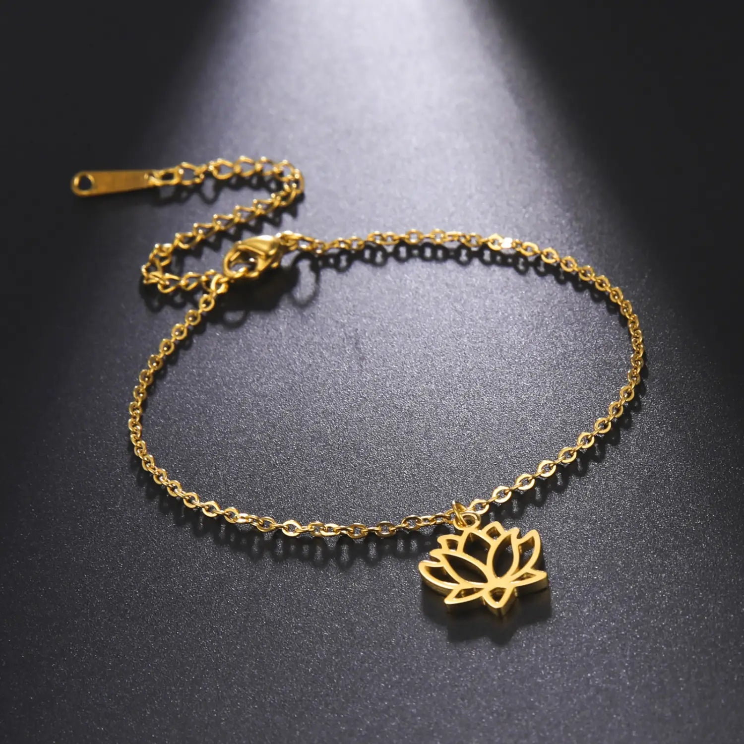 Bracelet lotus en acier inoxydable