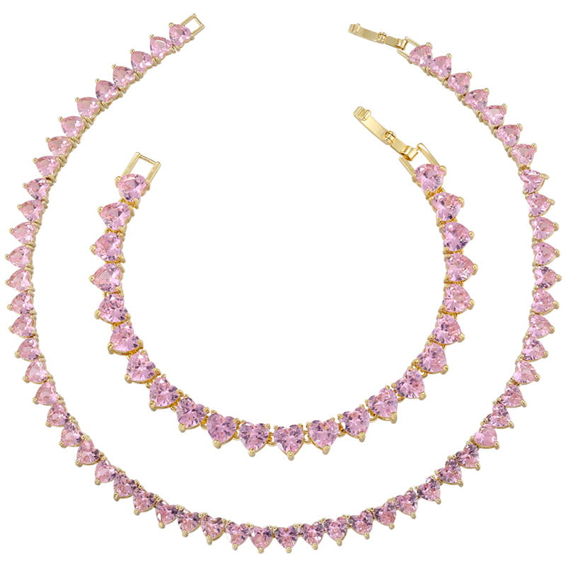 Collier et Bracelet en Diamant en Poudre d’Or - Ensemble