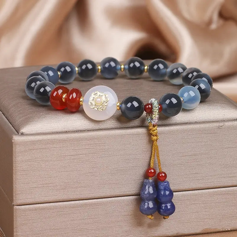 Bracelet en Agate Bleue pour Femmes