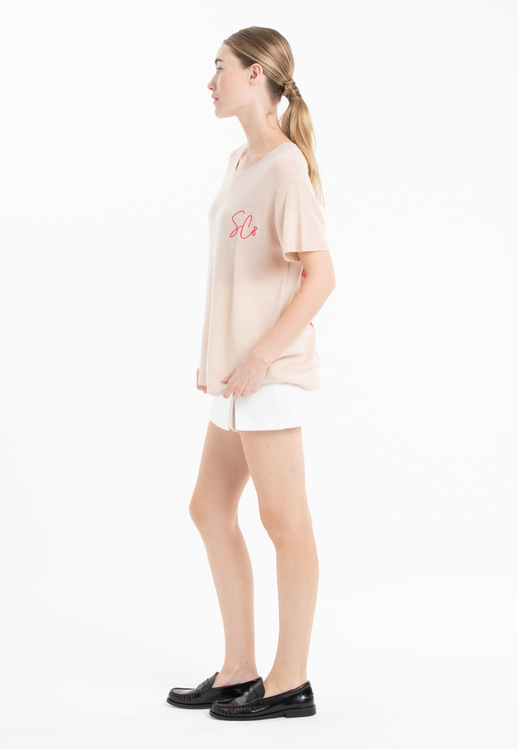 T-shirt col rond en cachemire skin imprimé femme - KELLY 12-4