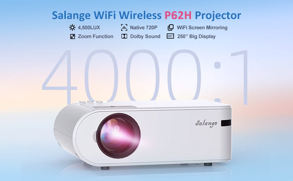 Projecteur intelligent portable 720p avec télécommande