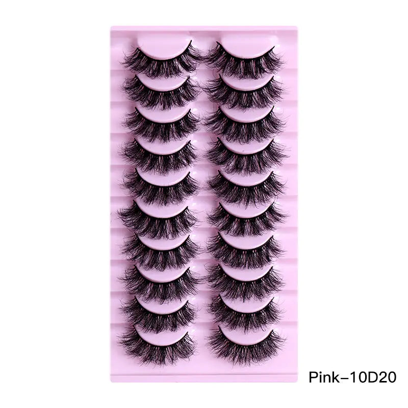 Lot de 10 paires de faux cils bouclés naturels