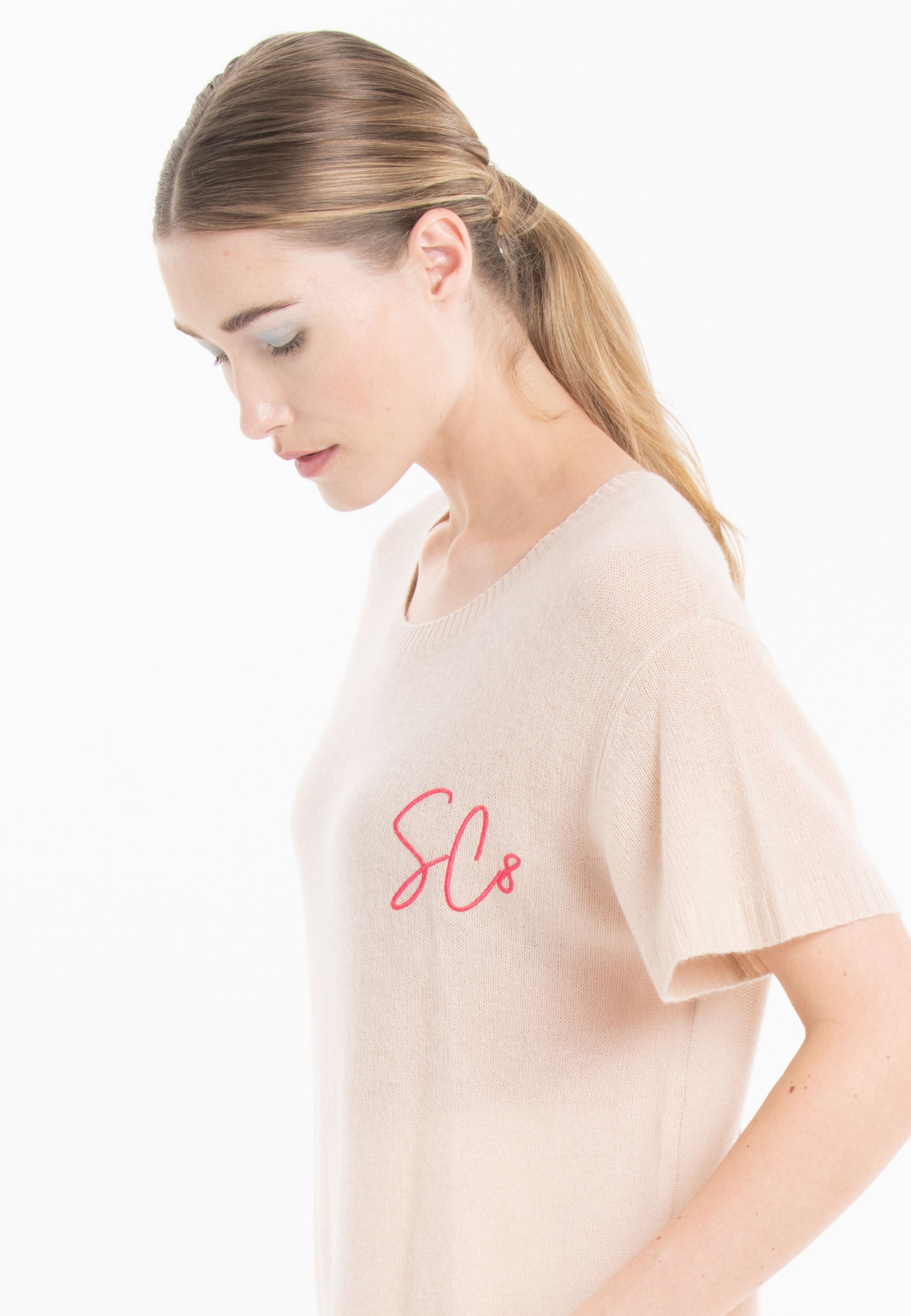 T-shirt col rond en cachemire skin imprimé femme - KELLY 12-2