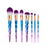 7 pinceaux de maquillage Motif Diamant - Violet