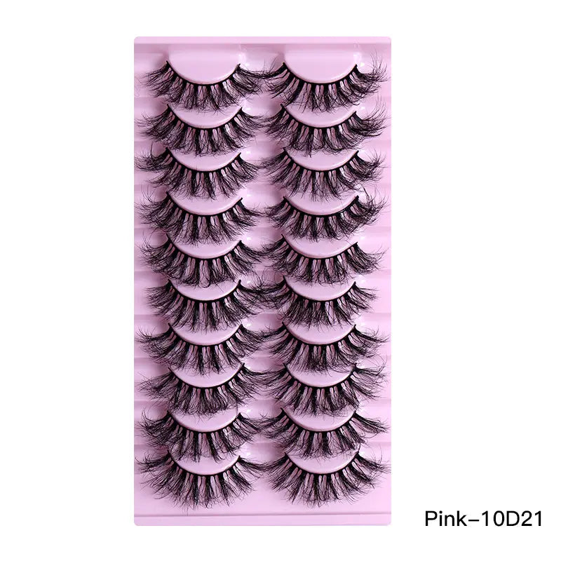 Lot de 10 paires de faux cils bouclés naturels