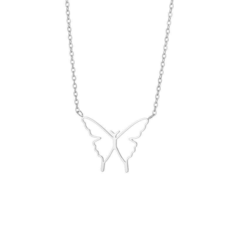 Collier papillon en acier inoxydable elegant