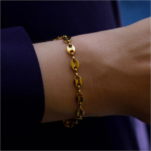 Achaz - Coffee Bean Bracelet Gold-1