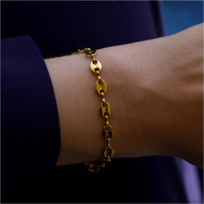 Achaz - Coffee Bean Bracelet Gold-1