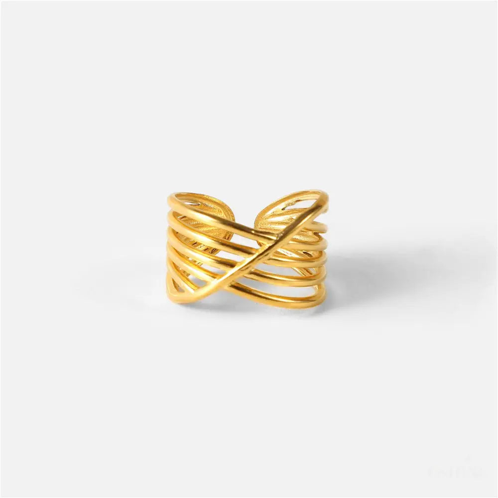 Bague en Acier Inoxydable 18K - Style Ins Fashion - Doré