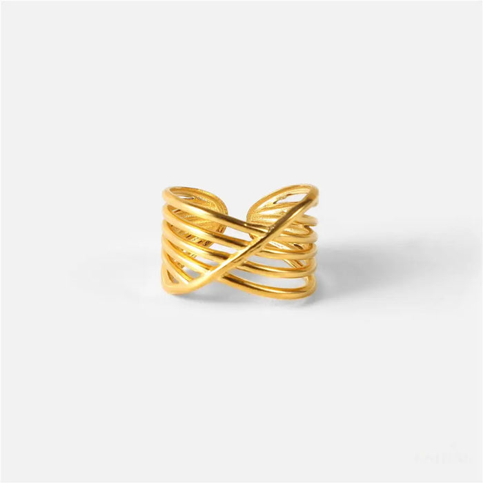 Bague en Acier Inoxydable 18K - Style Ins Fashion - Doré