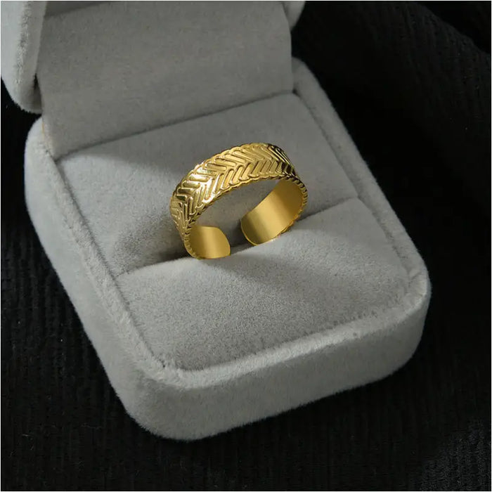 Bague en Acier Inoxydable Twill - Adjustable Stainless