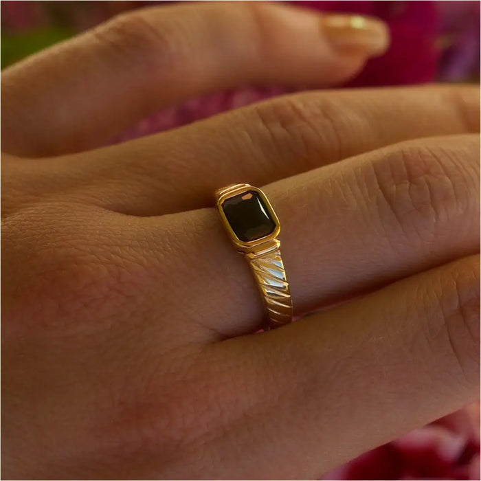 Bague en cristal d'obsidienne-1