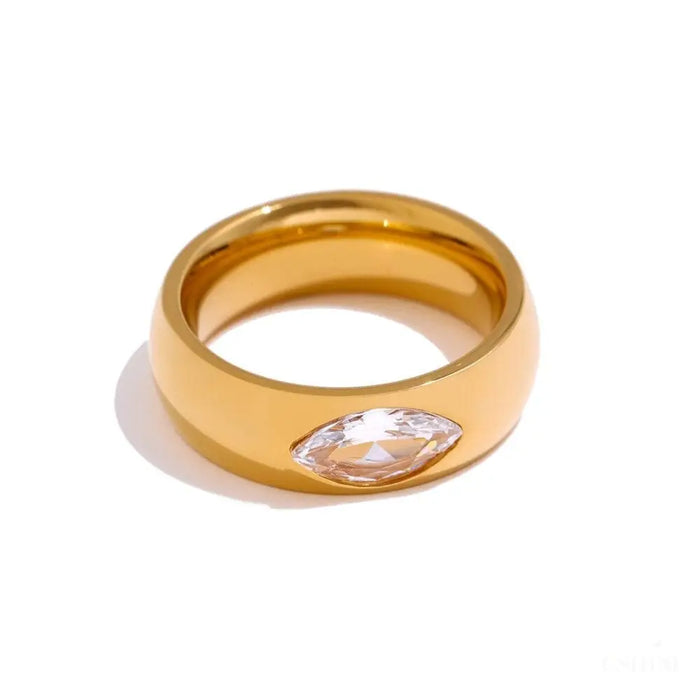 Bague en cristal d'or uni-7