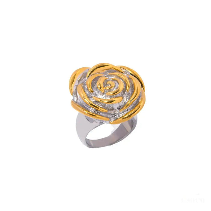 Bague Géométrique en Acier Inoxydable - Doré - Bijoux