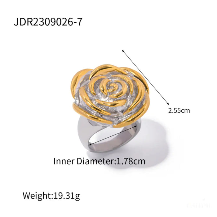 Bague Géométrique en Acier Inoxydable - Doré - Bijoux