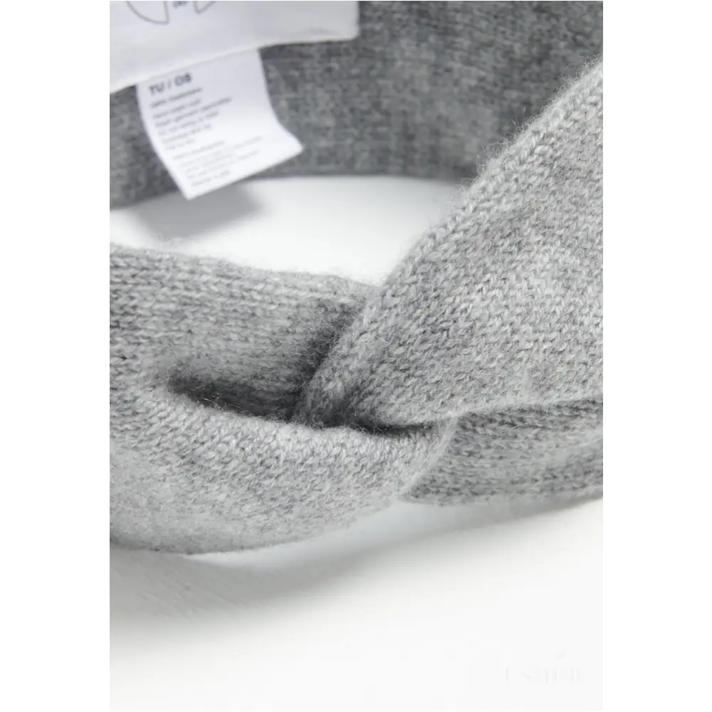 Bandeau en cachemire 4 fils gris clair-2