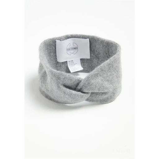 Bandeau en cachemire 4 fils gris clair-0