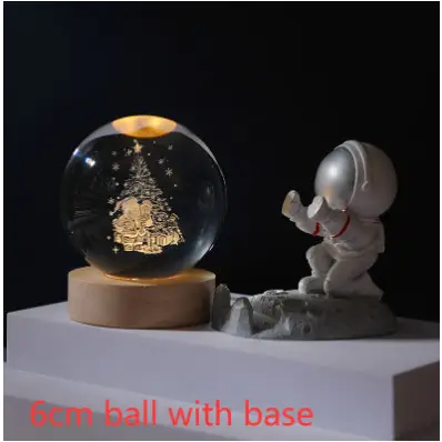 Boule de cristal 3D veilleuse système solaire - Santa