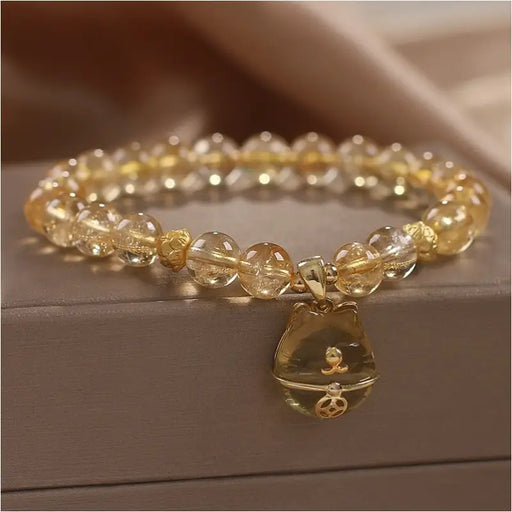 Bracelet de Cristal Jaune pour Femmes Style National