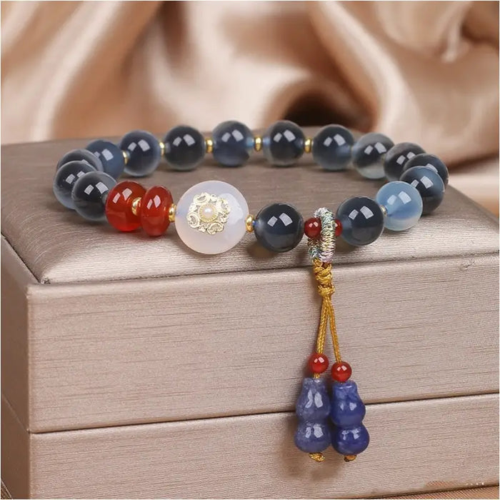 Bracelet en Agate Bleue pour Femmes - Bleu - Bijoux