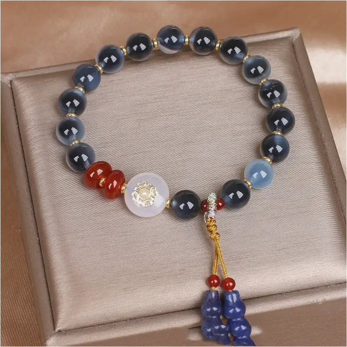 Bracelet en Agate Bleue pour Femmes - Bleu - Bijoux