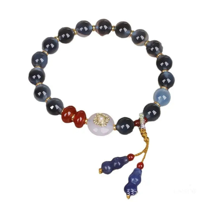 Bracelet en Agate Bleue pour Femmes - Bleu - Bijoux