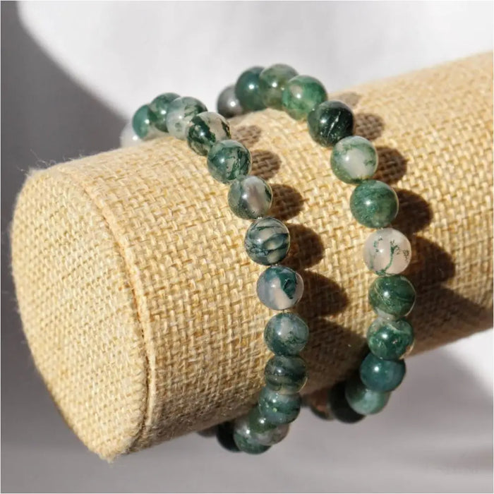 Bracelet en Agate mousse ✦ Equilibre, Nature et Joie de vivre-0