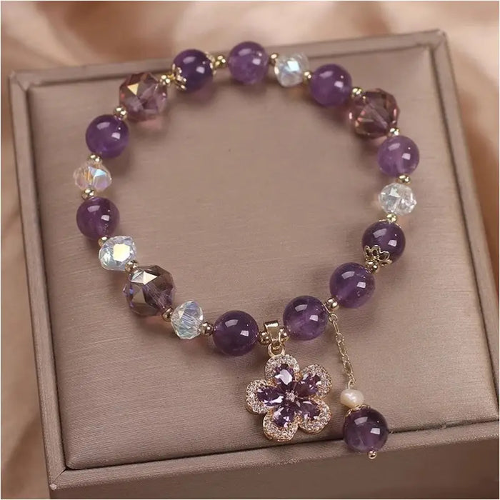 Bracelet en Améthyste Naturelle Élégant - Violet - Bijoux