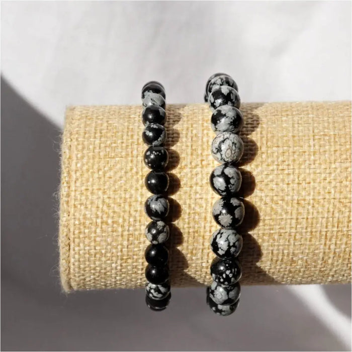 Bracelet en Obsidienne neige ✦ Connaissance de soi, Equilibre et Protection-1