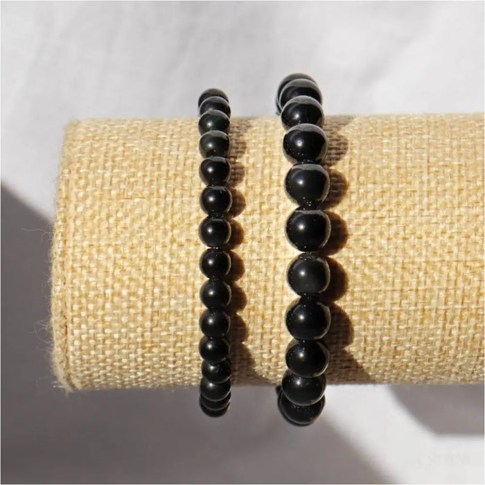 Bracelet en Obsidienne noire ✦ Protection, Introspection et Vérité-1